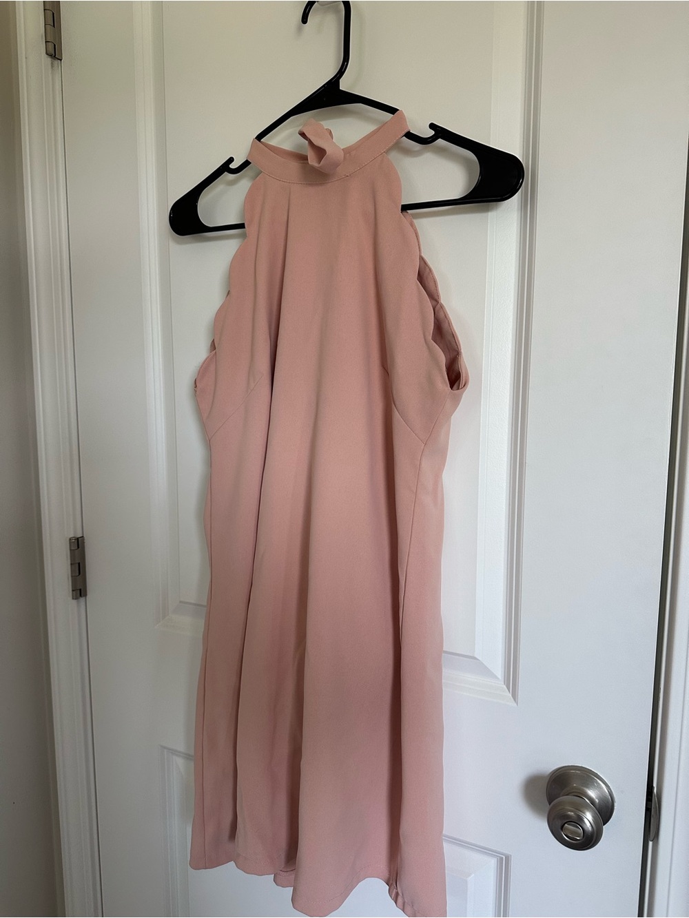 Vanilla Bay Blush One-Shoulder Scallop Detail Dress
